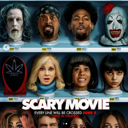 movie poster for scary movie 6, heads of scary movie villains